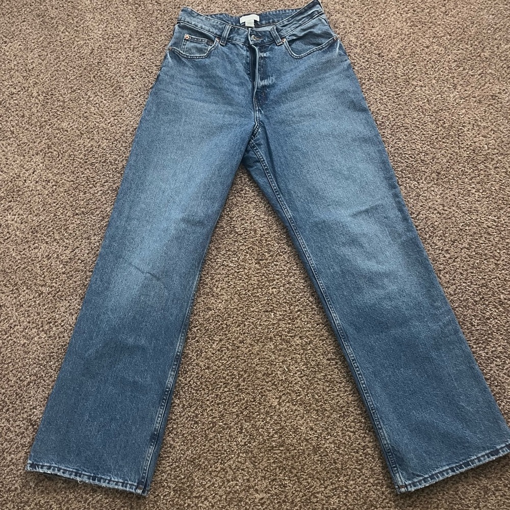 Wide leg denim jeans